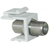 Keystone Jack, Coaxial F Type, F/F, White, 10 pcs - P/N WC361210