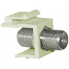 Keystone Jack, Coaxial F Type, F/F, Beige, 10 pcs - P/N WC361220