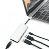 USB C Hub, Male, to 2-USB 3.0, 1-RJ45, 1-C, Female, 4 Port - P/N WC481035