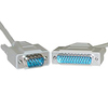 Null Modem Cable, 6 ft. molded DB9M to DB25M - P/N WC191070