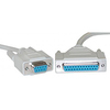 Null Modem Cable, 6 ft. molded DB9F to DB25F - P/N WC191080