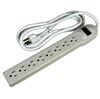 Surge Protector, Power Strip, 6 ft, 8 Outlet, 15A/120V, White - P/N WC420980
