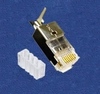Connector, RJ45, Cat 6a, Shielded, 50um, 23 AWG, solid, w/Loadbar, 25 pack - P/N WC451125